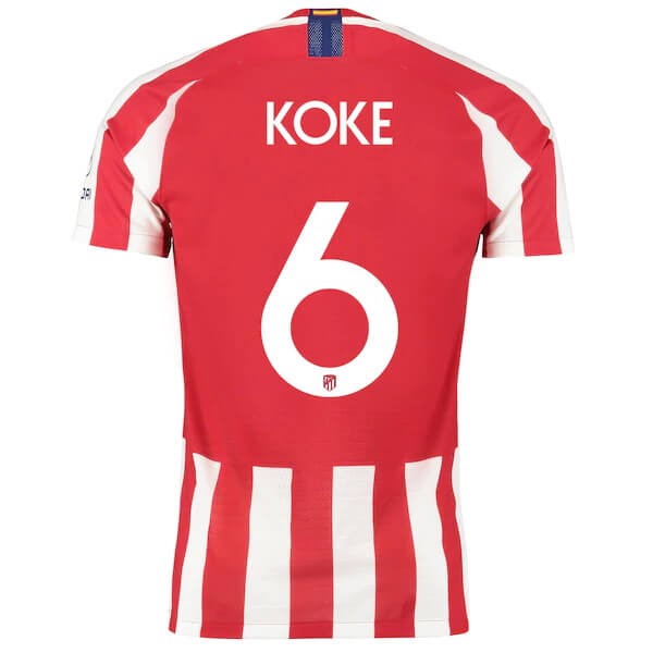 Tailandia Camiseta Atlético De Madrid NO.6 Koke Replica Primera Ropa 2019/20 Rojo